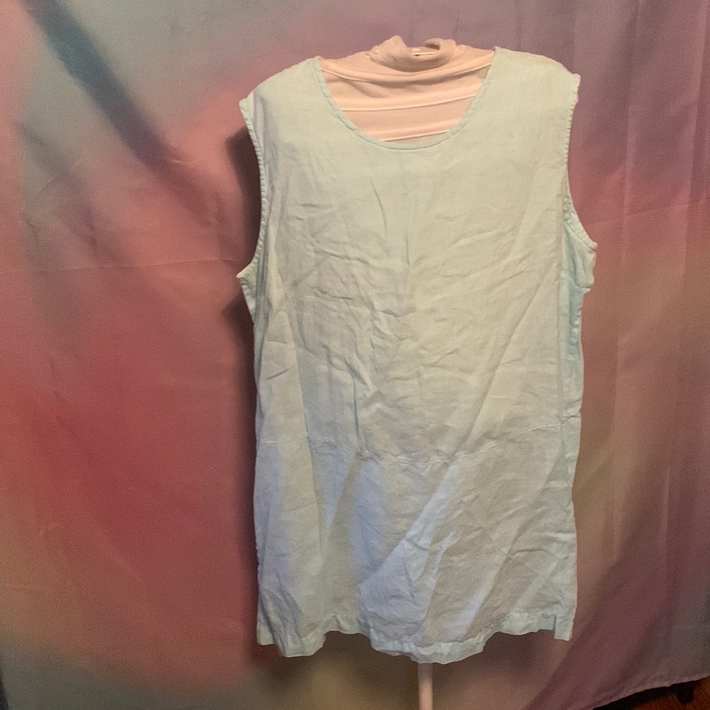 Bryn Walker shirt women’s large light blue linen tunic